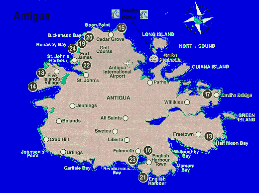 Antigua Tourist Map